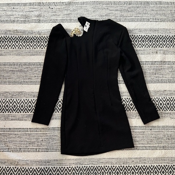 Zara Black Dress with Gold Detail - Picture 2 of 3